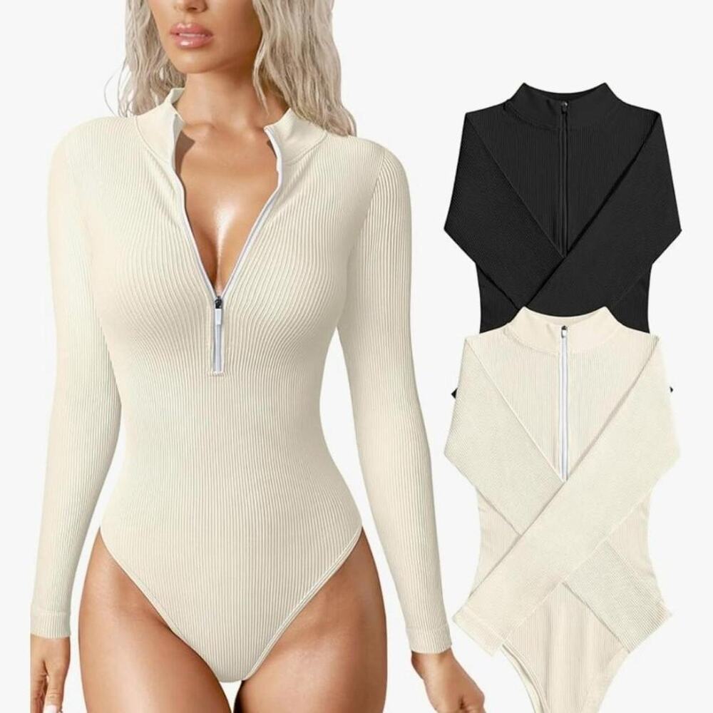 OQQ Women's 2 Piece Bodysuits